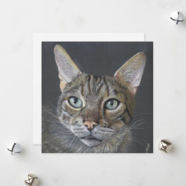 Begroeting Kat Bengaalse Kat Fijne Kunst blanco Feestdagenkaart