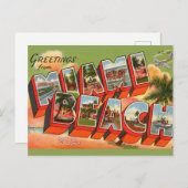 Begroeting Miami Beach Briefkaart (Voorkant / Achterkant)