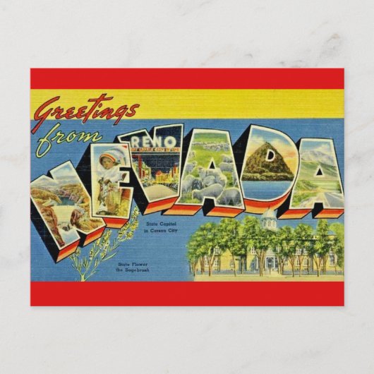 Begroeting Nevada Briefkaart (Voorkant)