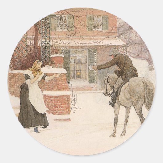 Begroeting van de postbode door Robert Walker Macb Ronde Sticker (Voorkant)