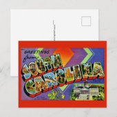 Begroetingskaart van South Carolina Briefkaart (Voorkant / Achterkant)