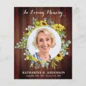 Begrotend sympathie begrafenis dank je zonnebloem (Voorkant)