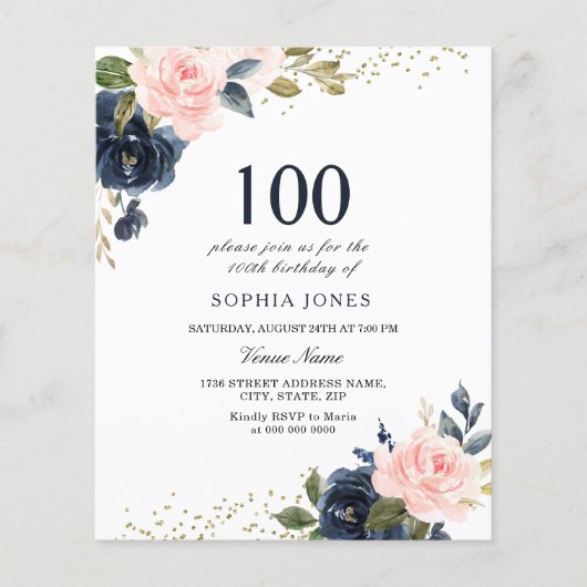 Begroting 100e verjaardag (Voorkant)