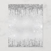 Begroting 10e verjaardag Silver Glitter-uitnodigin (Achterkant)