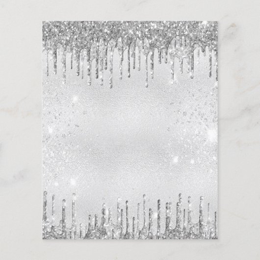 Begroting 10e verjaardag Silver Glitter-uitnodigin (Achterkant)