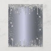 Begroting 10e verjaardag Silver Glitter-uitnodigin (Achterkant)