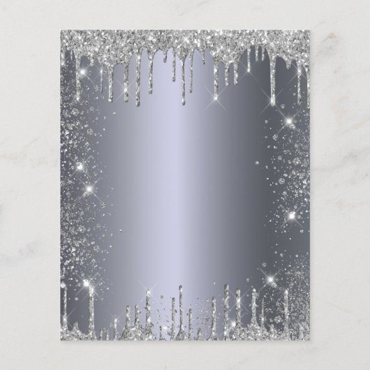 Begroting 10e verjaardag Silver Glitter-uitnodigin (Achterkant)