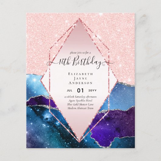 BEGROTING 16e verjaardag Glittery AGATE Sparkle In (Voorkant)