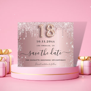 Begroting 18e verjaardag blush glitter sparen de d