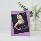 BEGROTING 18e verjaardag FOTO Uitnodiging aankondi (Staand voorkant)