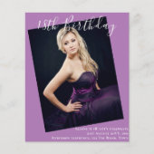 BEGROTING 18e verjaardag FOTO Uitnodiging aankondi (Voorkant)