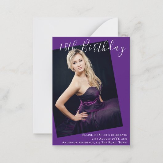 BEGROTING 18e verjaardag FOTO Uitnodiging aankondi (Voorkant)