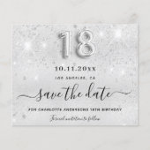 Begroting 18e verjaardag zilveren glitter sparen d (Voorkant)