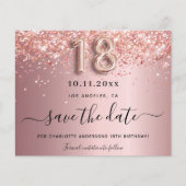 Begroting 18e verjaardag zwart roze sparen de datu (Voorkant)