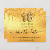 Begroting 18e verjaardagsgoudglitter met uitzonder (Voorkant / Achterkant)