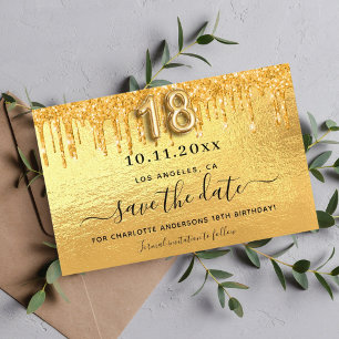 Begroting 18e verjaardagsgoudglitter met uitzonder
