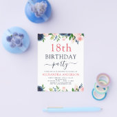 Begroting 18e zeemaand blauw bleekroze flora flyer (Enkel)