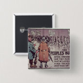 Begroting 1909 vierkante button 5,1 cm (Voorkant /achterkant)