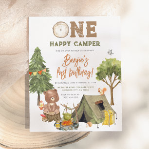 Begroting 1 Happy Camper Wood Beer Boy 1st Birthda