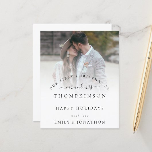 Begroting 1 kerstmis de heer Mrs Foto Holiday Kaar (Voorkant / Achterkant in situ)