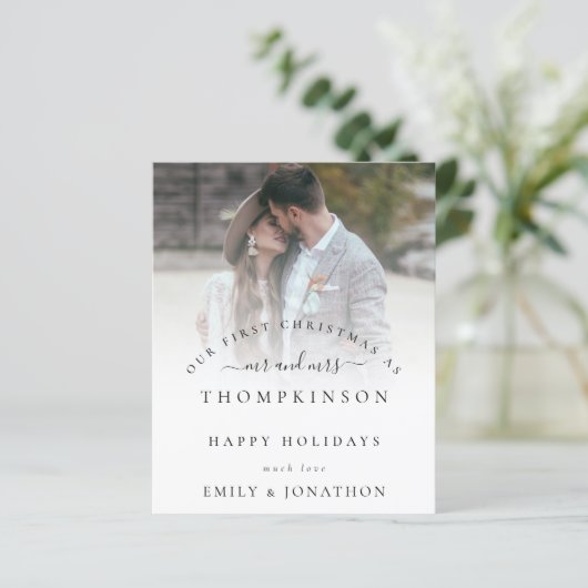 Begroting 1 kerstmis de heer Mrs Foto Holiday Kaar (Staand voorkant)