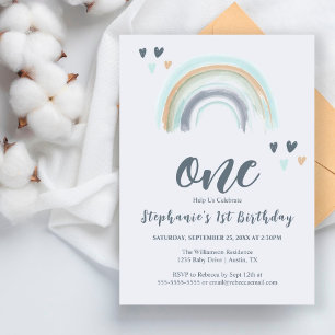 Begroting 1e verjaardag Blauwe Boho Regenboog