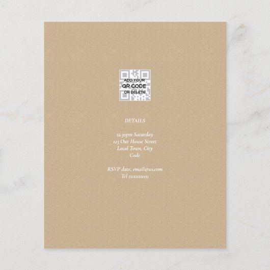 BEGROTING 1e verjaardag FOTO nodigt u uit of dankt (Achterkant)