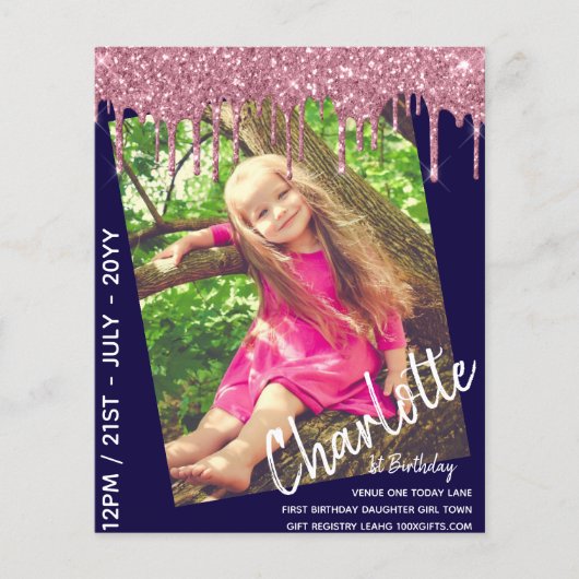 BEGROTING 1e verjaardag meisje van vandaag Foto ui (Voorkant)