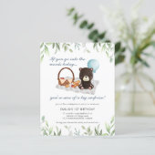 Begroting 1e verjaardag Teddy Bear Picnic Blue (Staand voorkant)