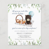 Begroting 1e verjaardag Teddy Bear Picnic Blue (Voorkant)