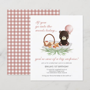 Begroting 1e verjaardag Teddy Bear Picnic Pink Uit
