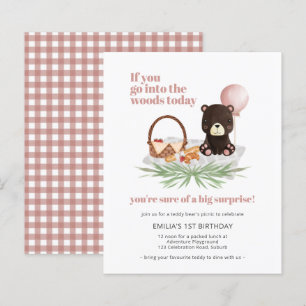 Begroting 1e verjaardag Teddy Bear Picnic Pink Uit