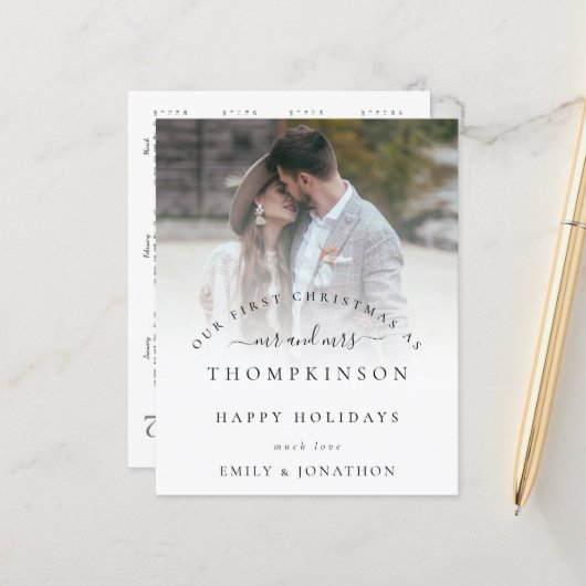 Begroting 1st-Kerstmis de heer Mrs. Foto met agend (Voorkant / Achterkant in situ)