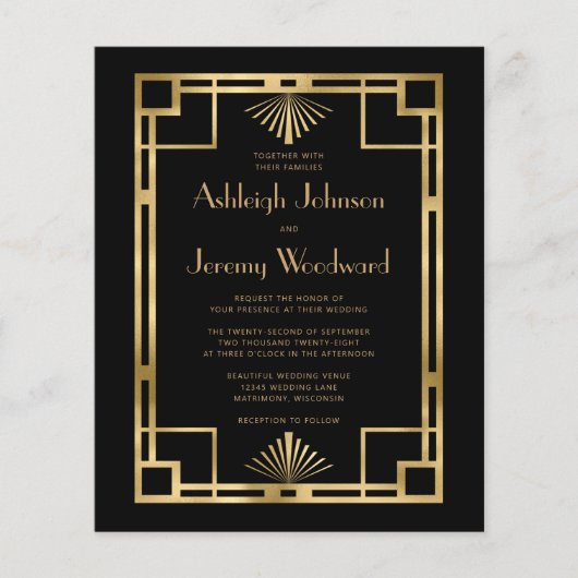 Begroting 2020s  Deco Black Gold Wedding (Voorkant)