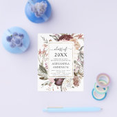 Begroting 2022 Afstuderen Boho Dusty Pink Burgundy Flyer (Enkel)