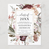 Begroting 2022 Afstuderen Boho Dusty Pink Burgundy Flyer (Voorkant)