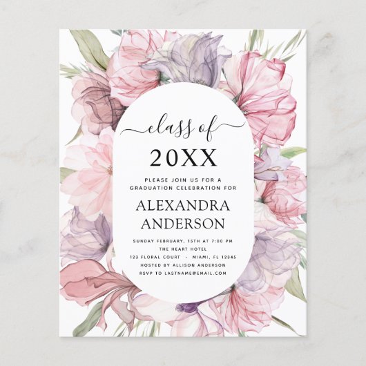 Begroting 2022 Afstuderen Boho Dusty Pink Paars Flyer (Voorkant)