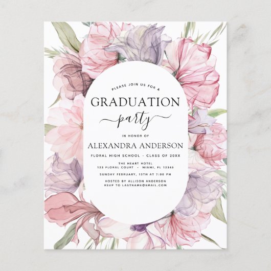 Begroting 2022 Afstuderen Boho Dusty Pink Paars Flyer (Voorkant)