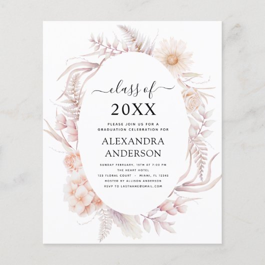 Begroting 2022 Afstuderen Boho Grafische roze woes Flyer (Voorkant)