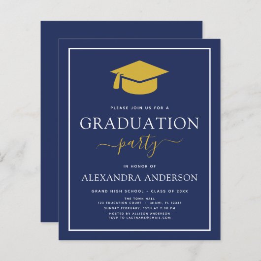 Begroting 2022 - Afstuderen - uitnodiging tot het  (Voorkant / Achterkant)