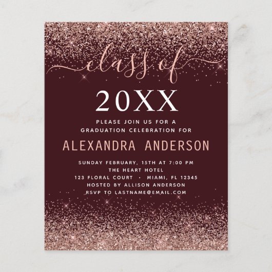 Begroting 2022 Afstuderen van Bourgogne Pink Glitt (Voorkant)