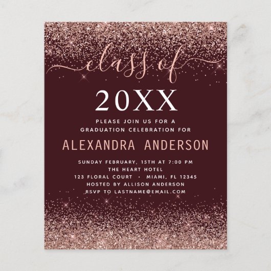 Begroting 2022 Afstuderen van Bourgogne Pink Glitt Flyer (Voorkant)