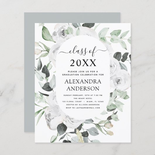 Begroting 2022 Eucalyptus Afstuderen Floral Rozen (Voorkant / Achterkant)