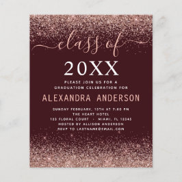 Begroting 2022 Foto Burgundy Afstuderen Pink Glitt Flyer
