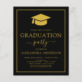 Begroting 2022 - Graduation Party Black Gold Flyer
