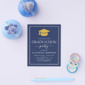 Begroting 2022 - Graduation Party Navy Blue Gold F Flyer (Enkel)