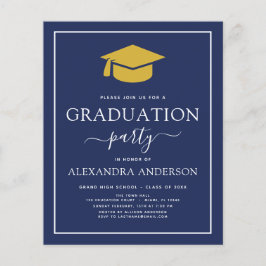 Begroting 2022 - Graduation Party Navy Blue Gold F Flyer