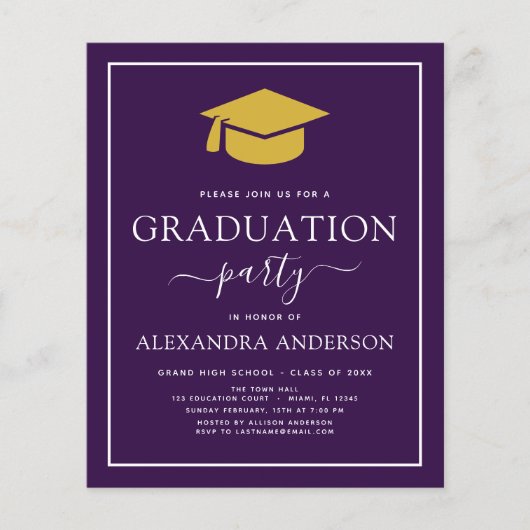 Begroting 2022: Graduation Party Paars Gold (Voorkant)