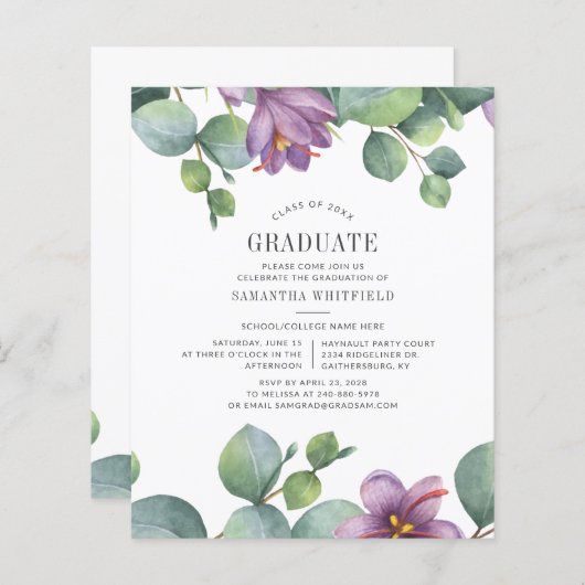 Begroting 2022 Groen Afstuderen Floral Greenery (Voorkant / Achterkant)