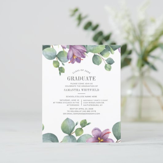 Begroting 2022 Groen Afstuderen Floral Greenery (Staand voorkant)